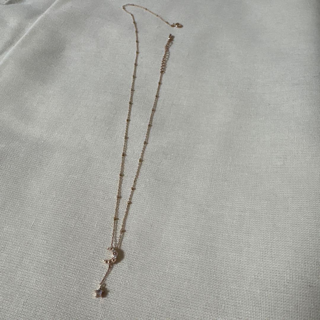 美品k10月と星モチーフ ネックレス