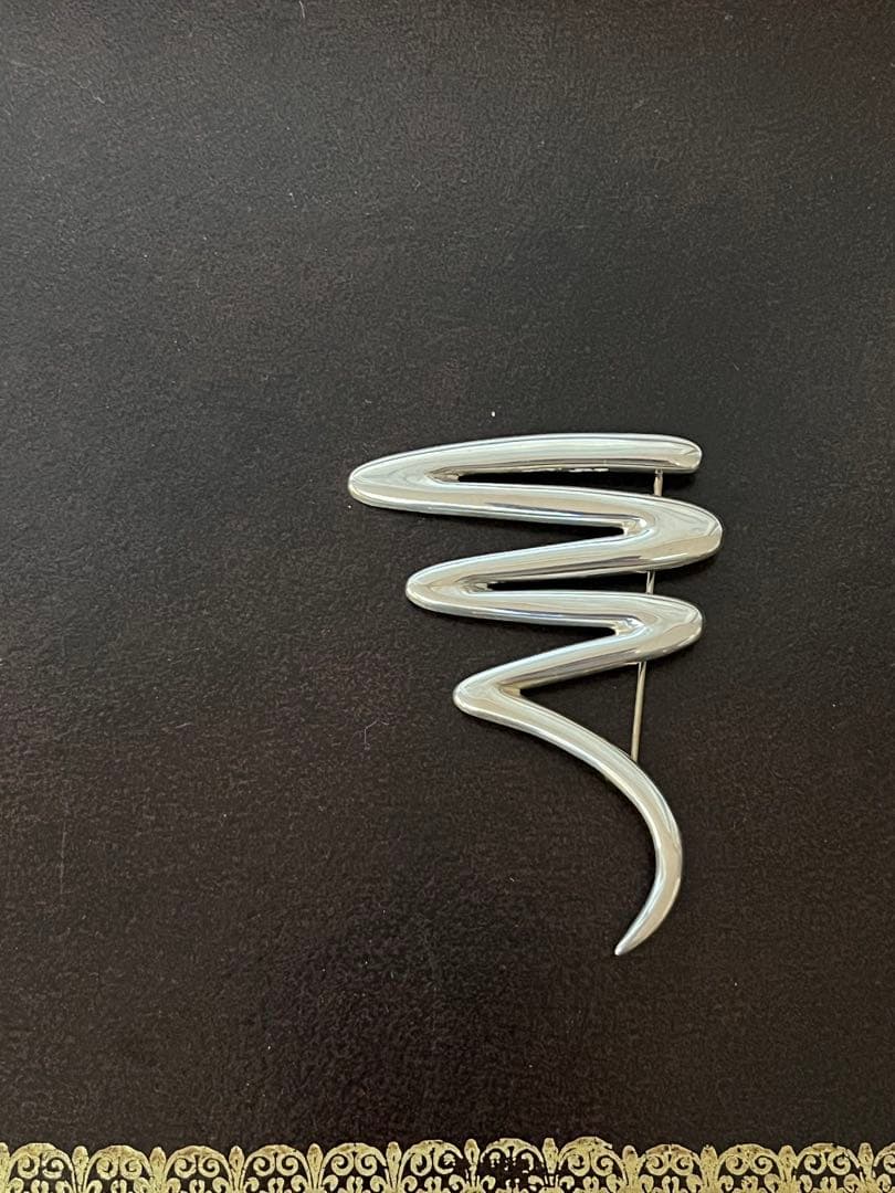 ティファニー パロマピカソ　スクリブル　ジグザグブローチ　ラージサイズ　シルバー