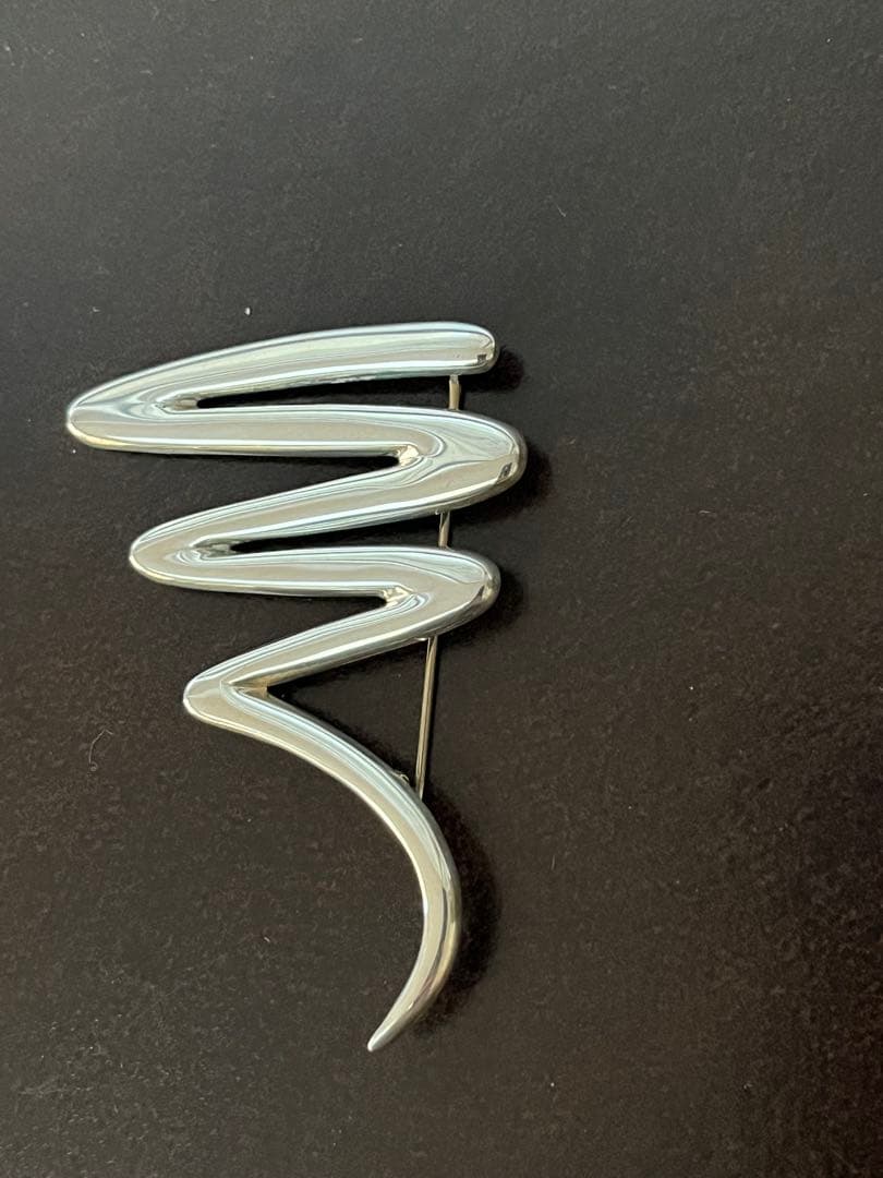 ティファニー パロマピカソ　スクリブル　ジグザグブローチ　ラージサイズ　シルバー