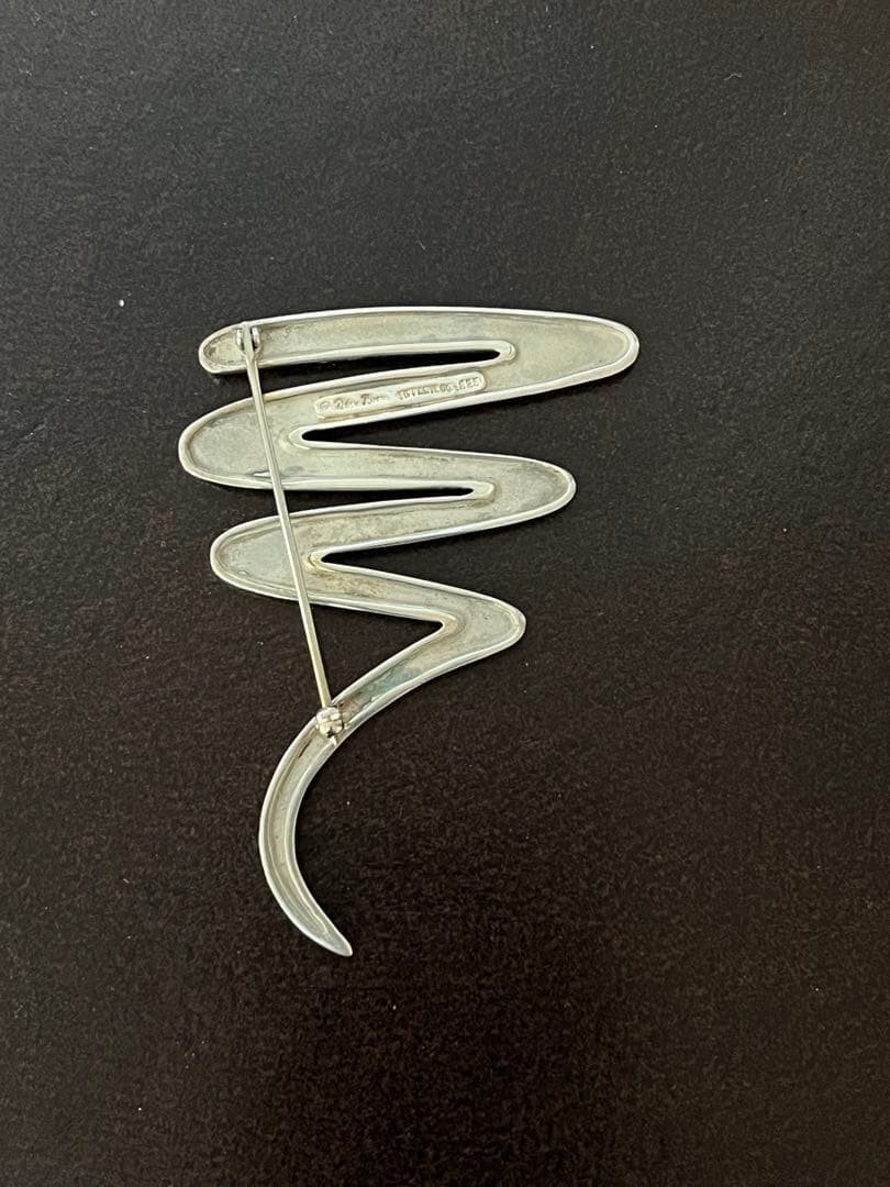 ティファニー パロマピカソ　スクリブル　ジグザグブローチ　ラージサイズ　シルバー
