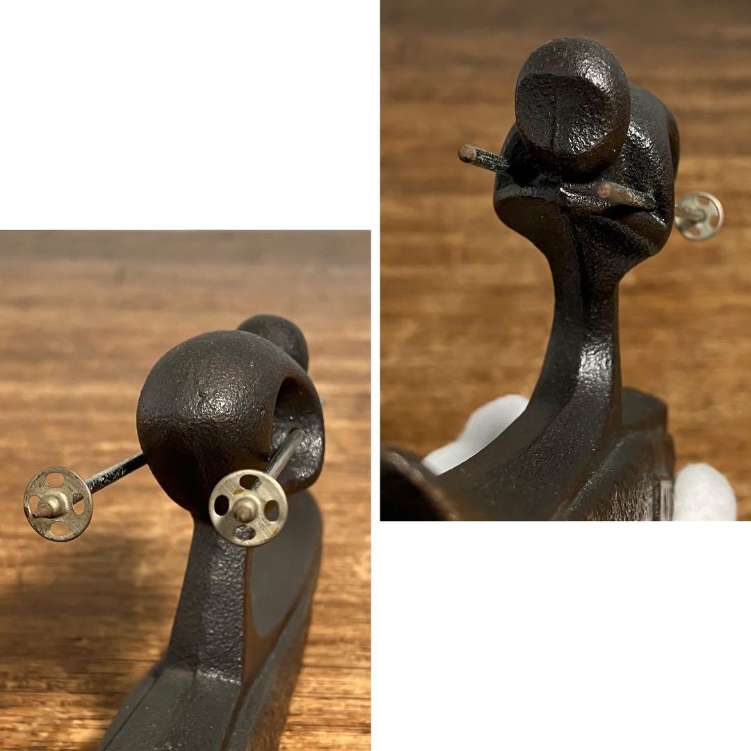 レトロ スキーヤー ペーパーウェイト 鉄 アイアン 雑貨 文鎮 アンティーク