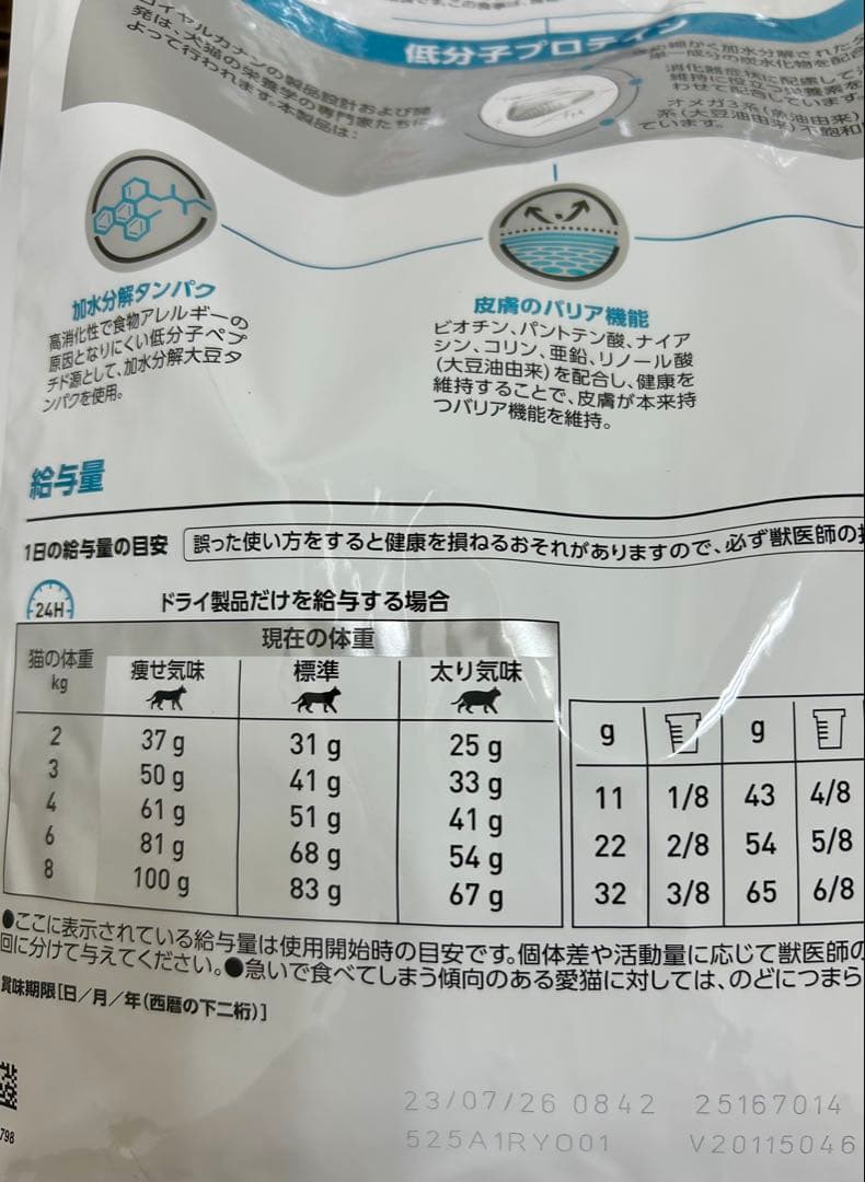 ロイヤルカナン 猫用 低分子プロテイン 4kg １袋