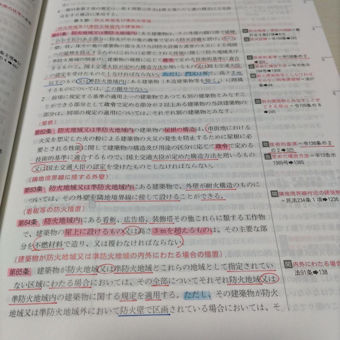 日建法令集　2025 2級建築士　通学生用　線引き済み　重要条文ポイント
