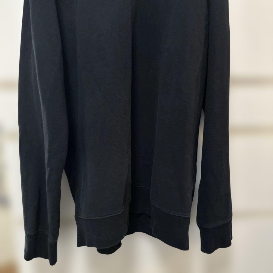 メゾンキツネ スウェット トレーナー 黒 ワンポイント ロゴ 刺繍