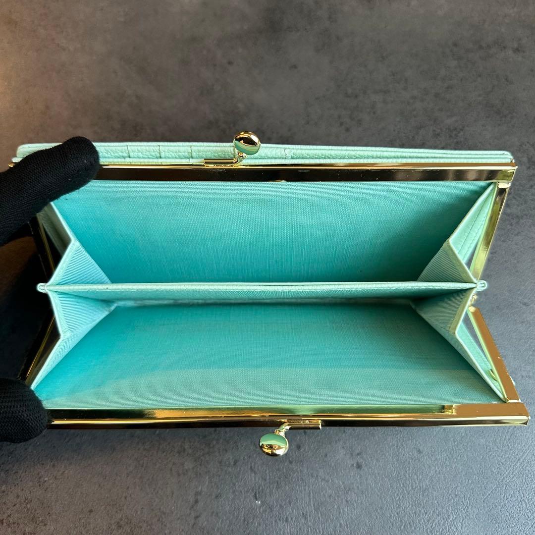 サマンサタバサプチチョイス フラワーモチーフ口金長財布 ミント