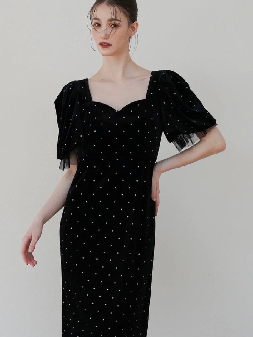 acka bijou dot velours dress サイズ2