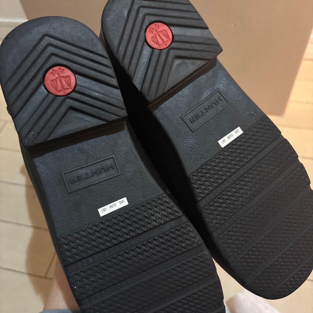 HUNTER ブラック ロングブーツ バックル付き　uk5
