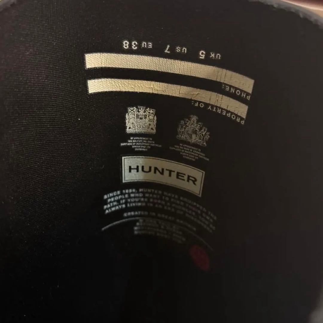 HUNTER ブラック ロングブーツ バックル付き　uk5