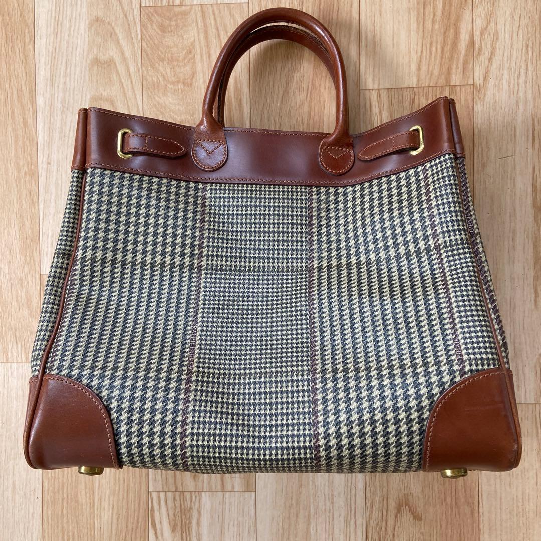 美品 Ralph Lauren トートバッグ 中型 ハウンドトゥースパターン
