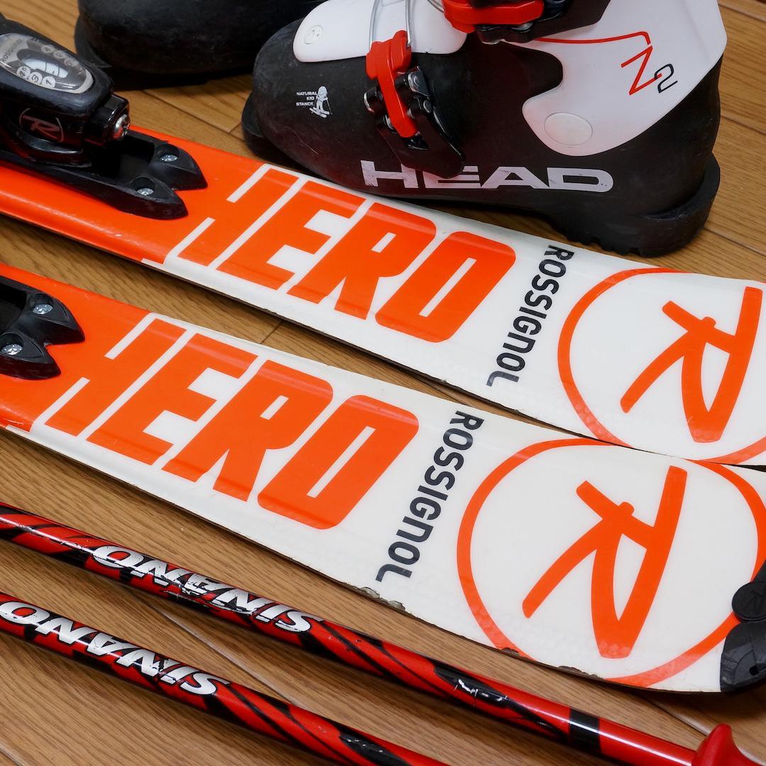メンテ済 100cm 靴19.5cm ROSSIGNOL スキーセット