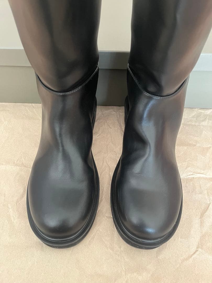 anuke アンヌーク エコレザーロングブーツ ブラック　37