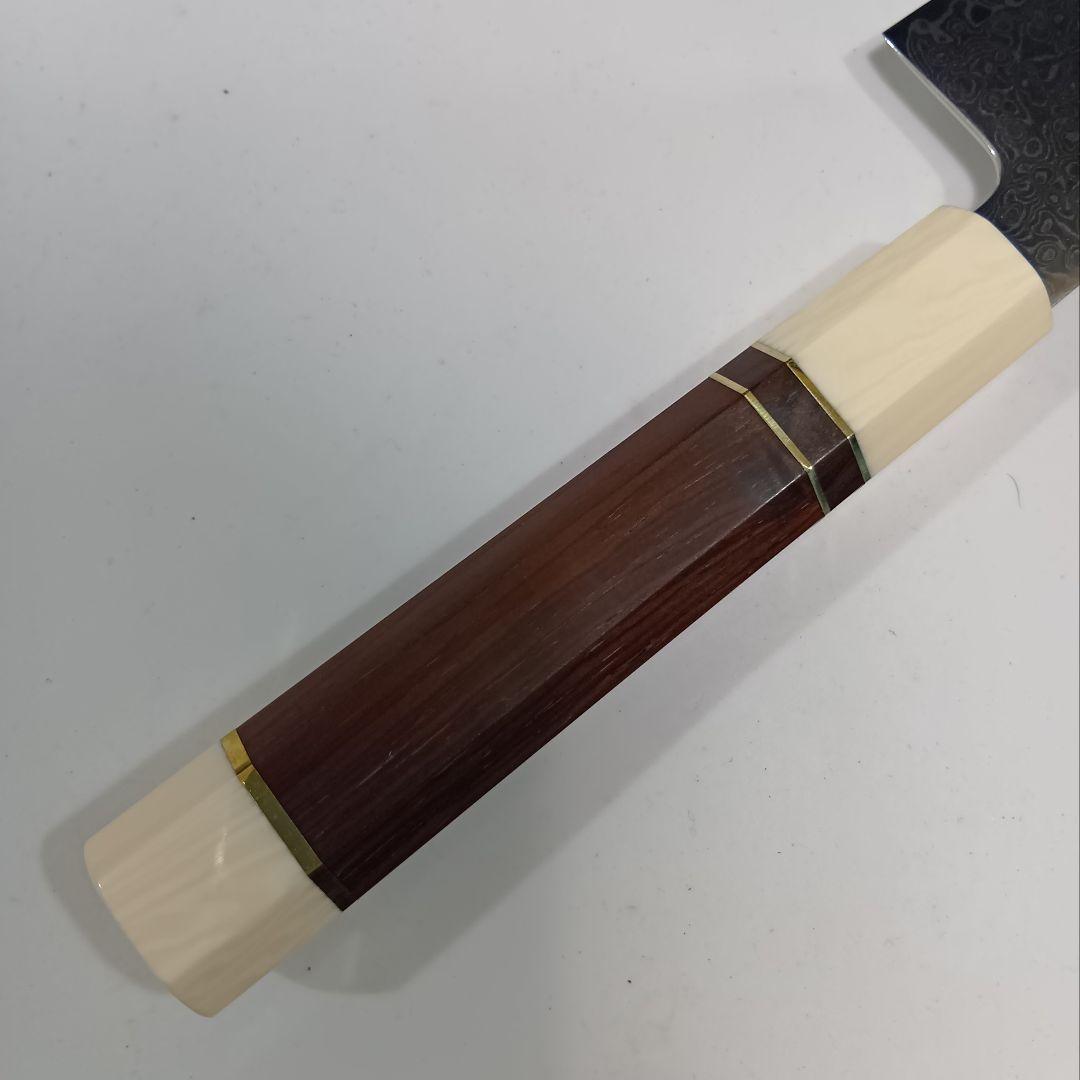 67層ダマスカスVG10 シェフナイフ 24cm 人工象牙＋黒檀柄