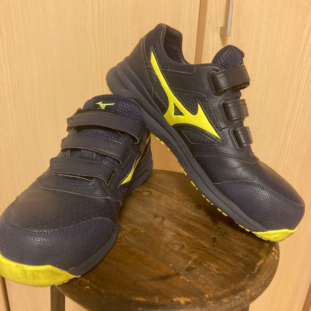 Mizuno ネイビー/イエロー 安全靴