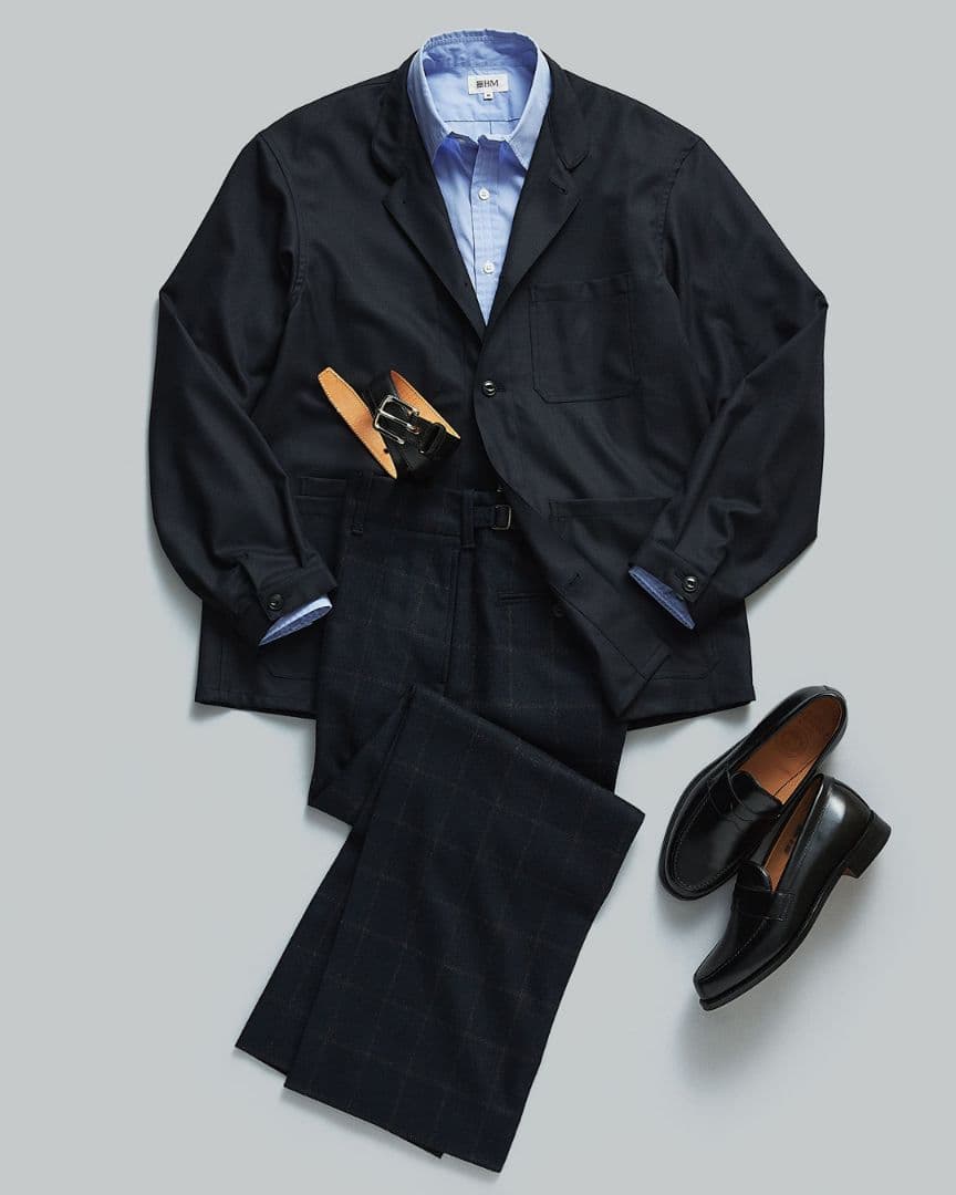 ブリティッシュメイド　ネイビー×グレーチェック　セレモニーパンツ