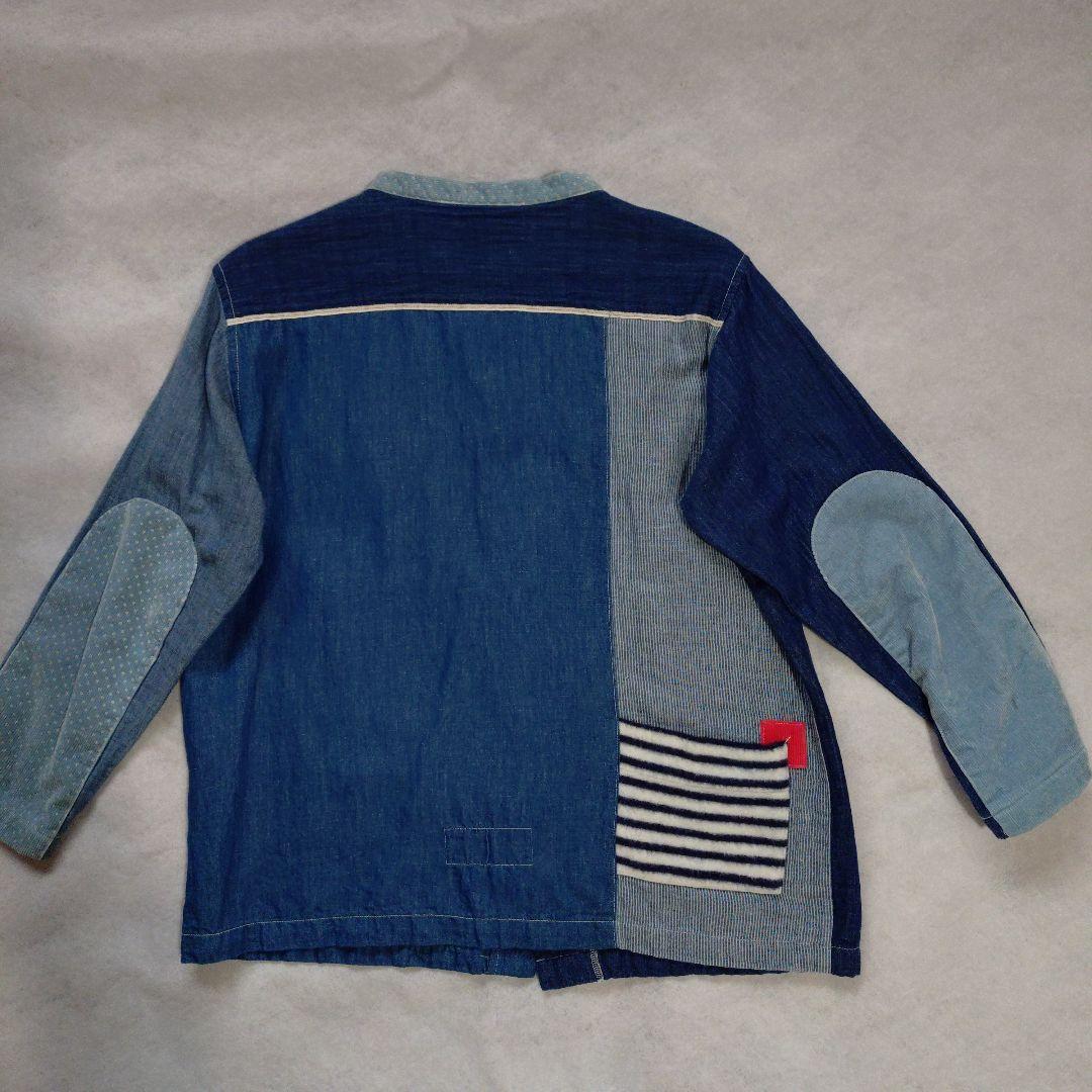 快晴堂　薄手デニムパッチワーク羽織り