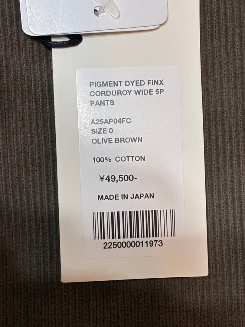 パンツ AURALEE CORDUROY WIDE 5P PANTS