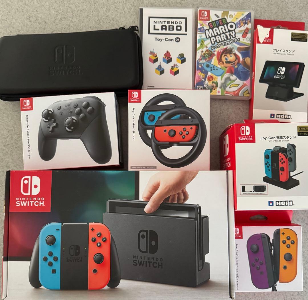 Nintendo Switch ＋ 正規周辺機器7点＋スーパーマリオパーティー他