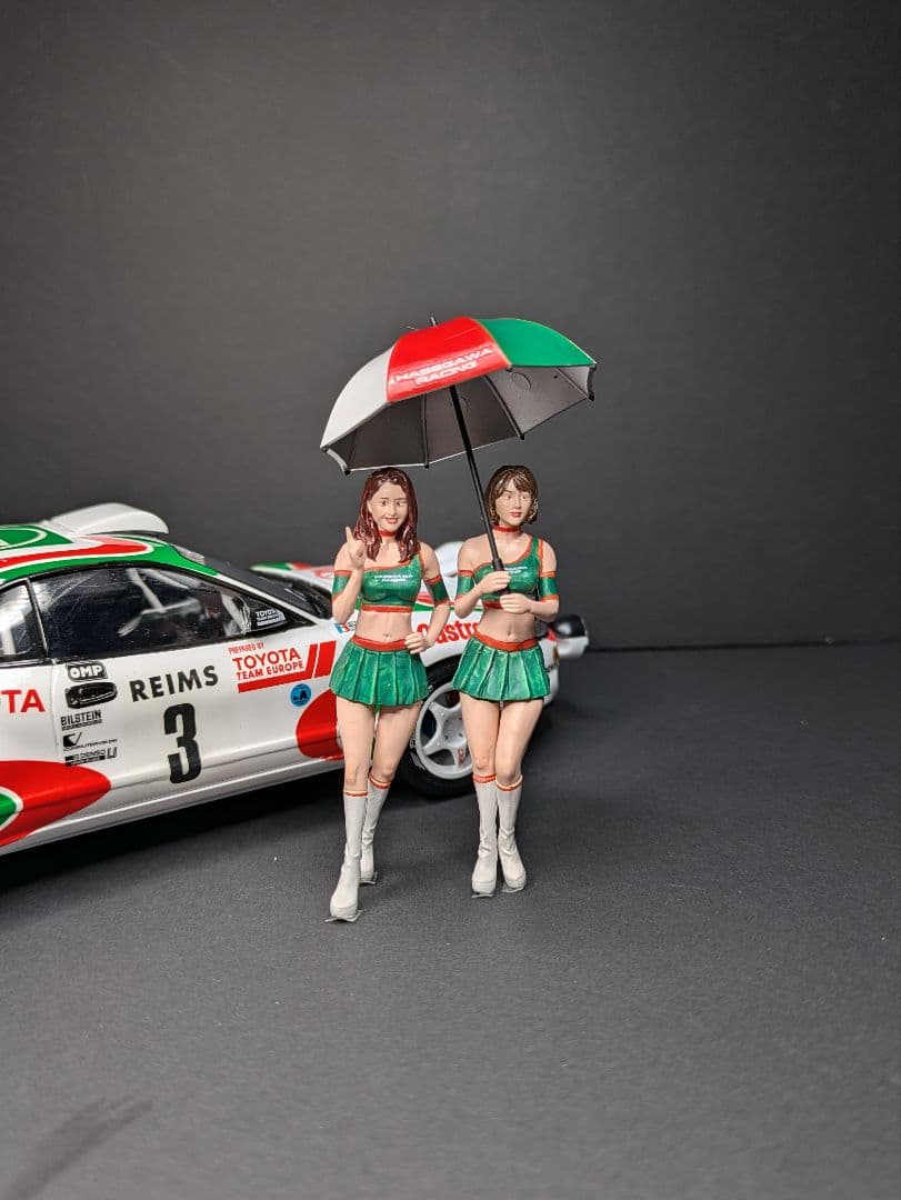 タミヤ 1/24 カストロールセリカ と ハセガワ フィギュア(完成品)