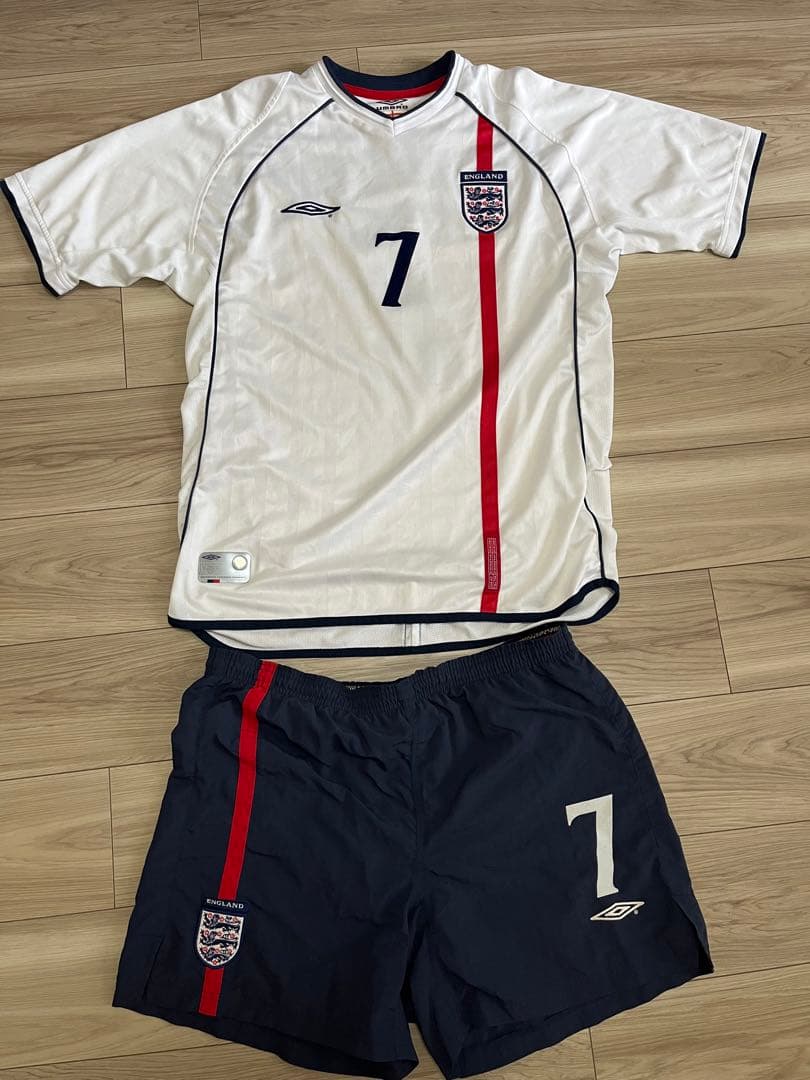 ⚫︎ イングランド代表　半袖ユニフォーム　上下セット　ベッカム　XL