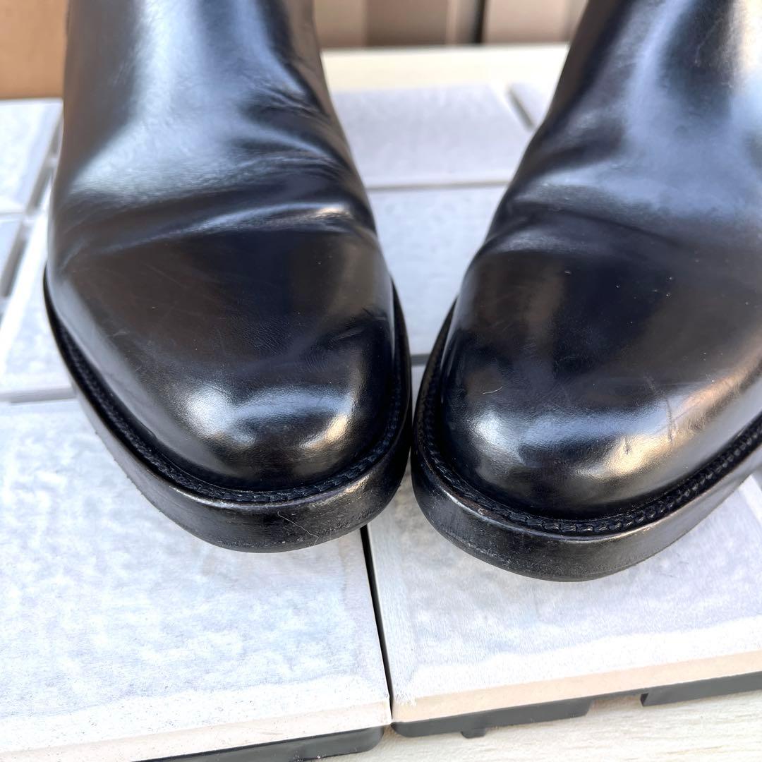 37 SARTORE ダブルベルト　ロングブーツ　黒　レザー　24