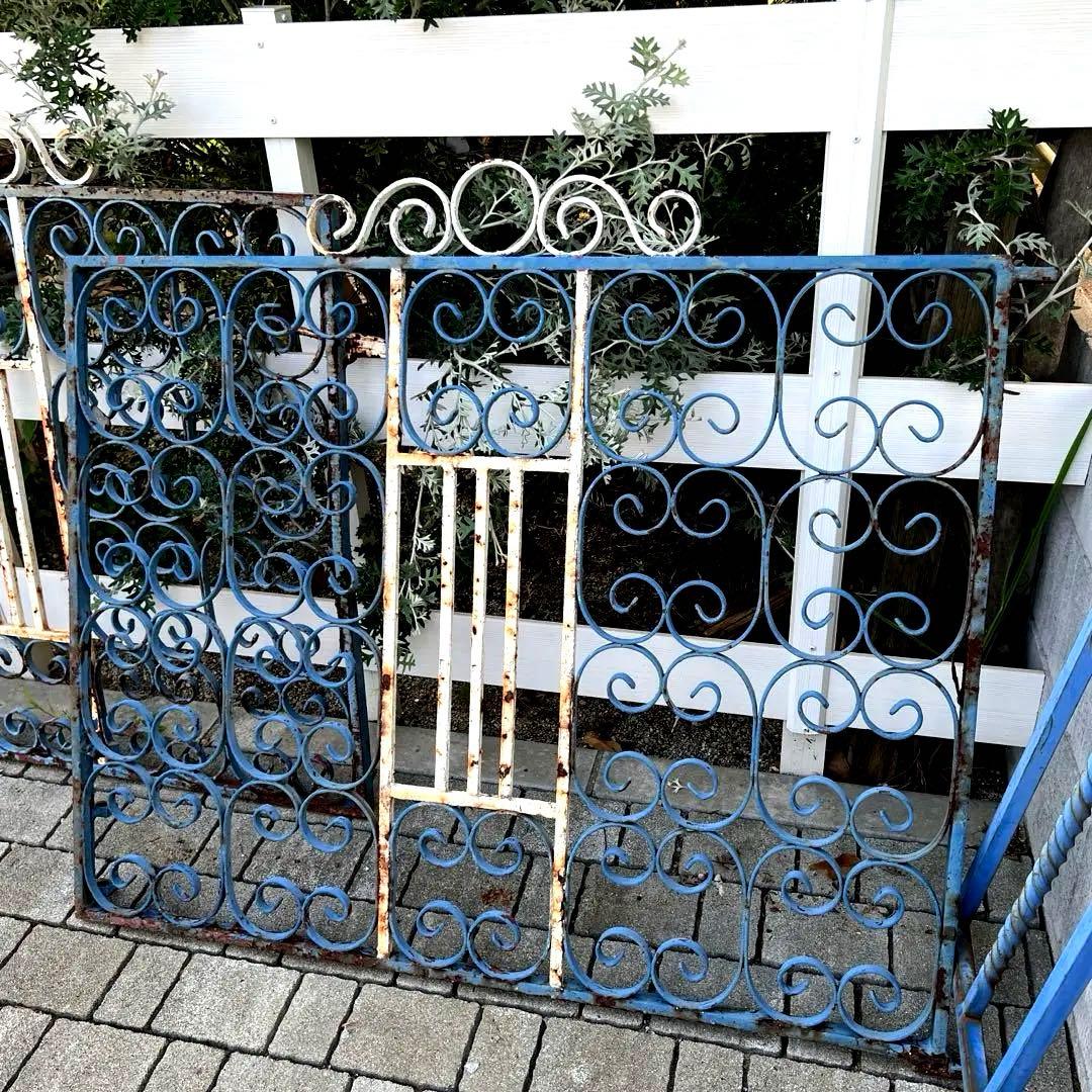 英国アンティークアイアンフェンス2枚セット
