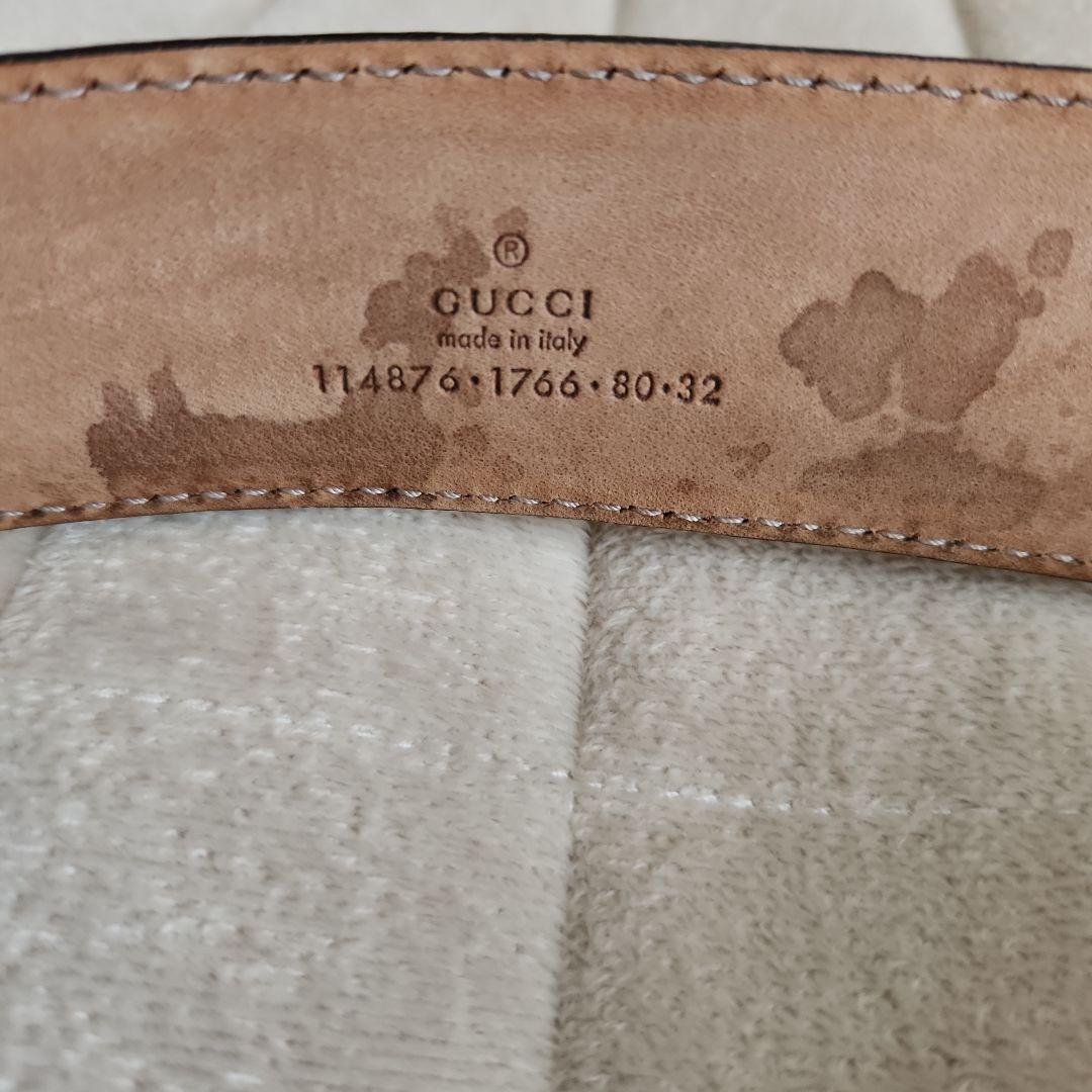 GUCCI GGロゴバックル ブラウンレザーベルト