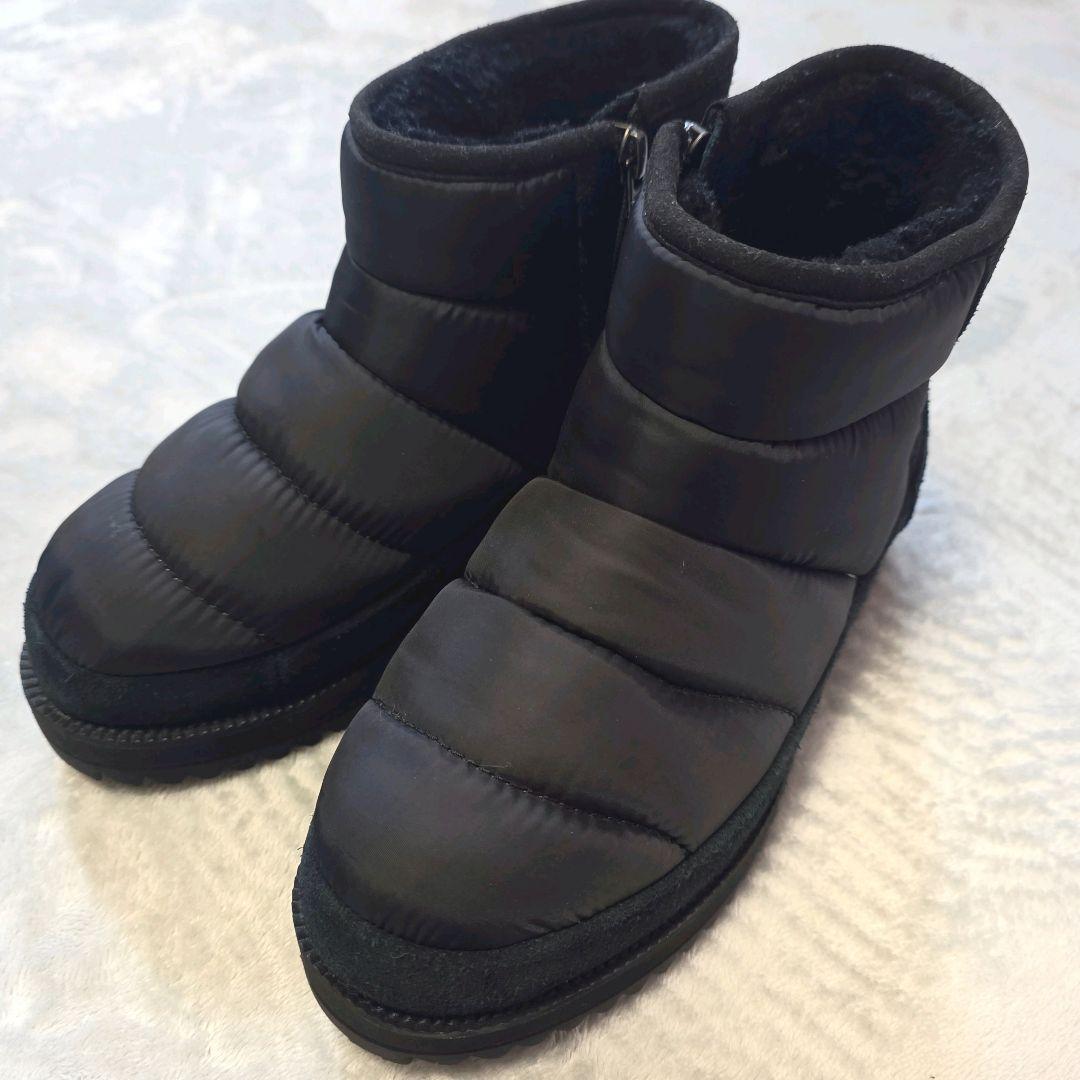 美品 UGG 23cm 防水 リッジミニスノーブーツ ブラック ムートン ブーツ