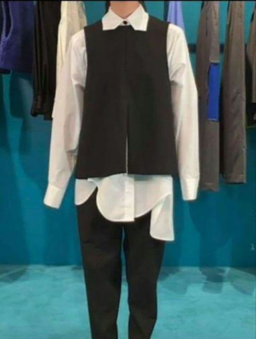 oOoOoO　アシンメトリーシャツ　変形　38 白　ナゴンスタンス