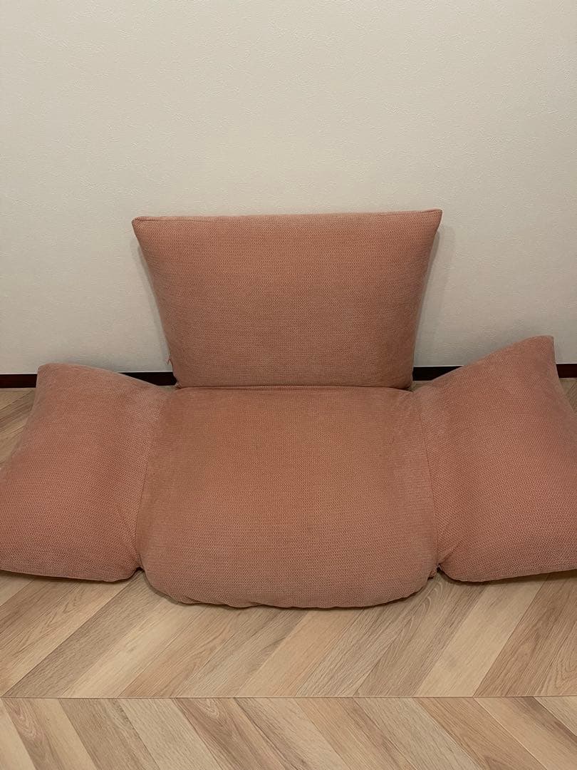 無印良品 ピンク クッションソファ リクライニング