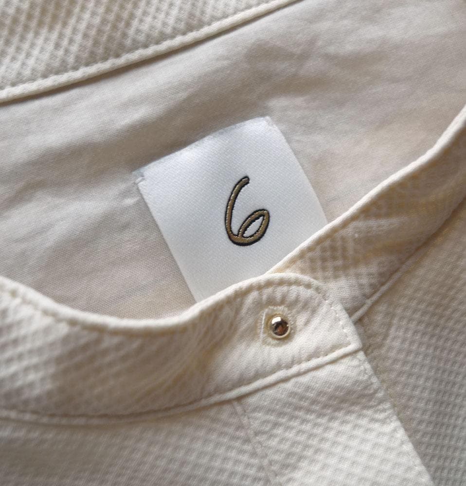 美品 ROKU ロク 2,8万 バンドカラーブラウス B&Y アローズ C551