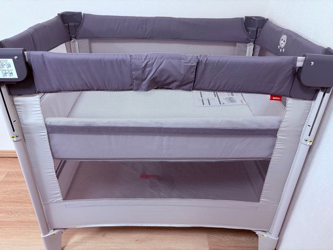 Aprica ココネルエアーAB グレーベアー ベビーベッド