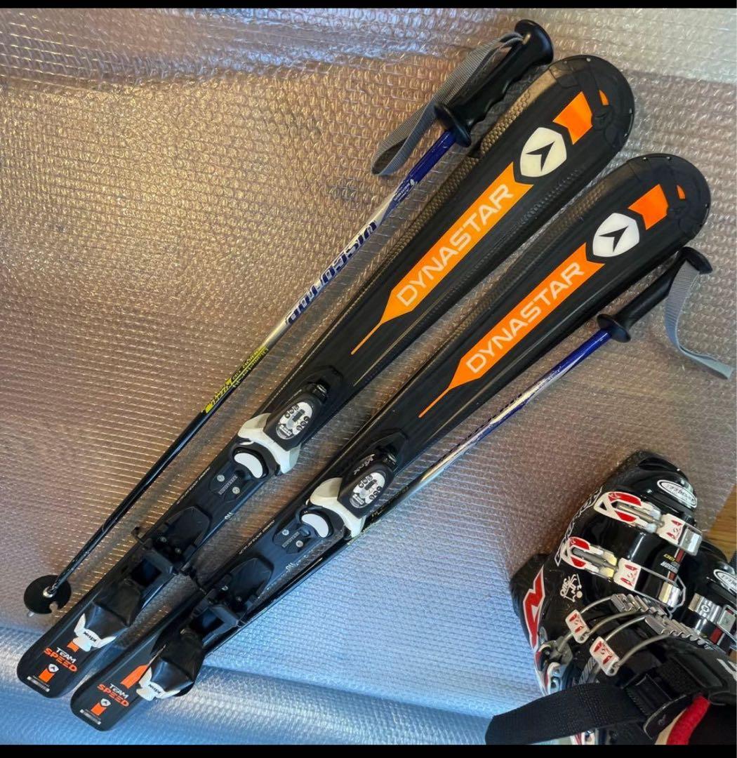 男の子　ジュニア　110cm head 21-21.5cm スキー　ストック付