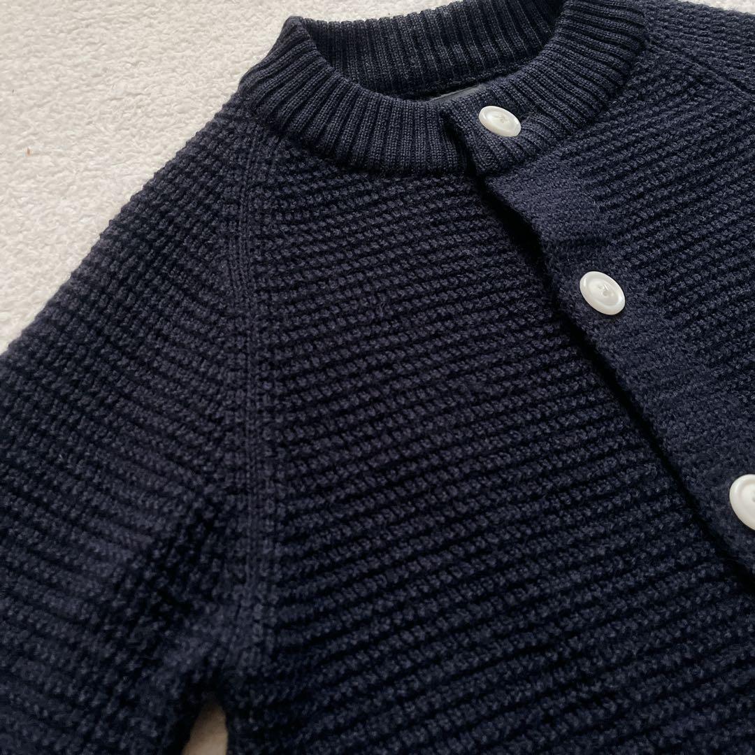 【美品】 maillot マイヨ　パッチワッフルカーディガン エルボーパッチ