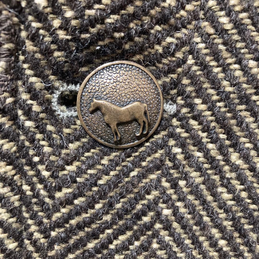 か*ゃ様 45R メルトンツイードジャケット　カーキ　サイズ3