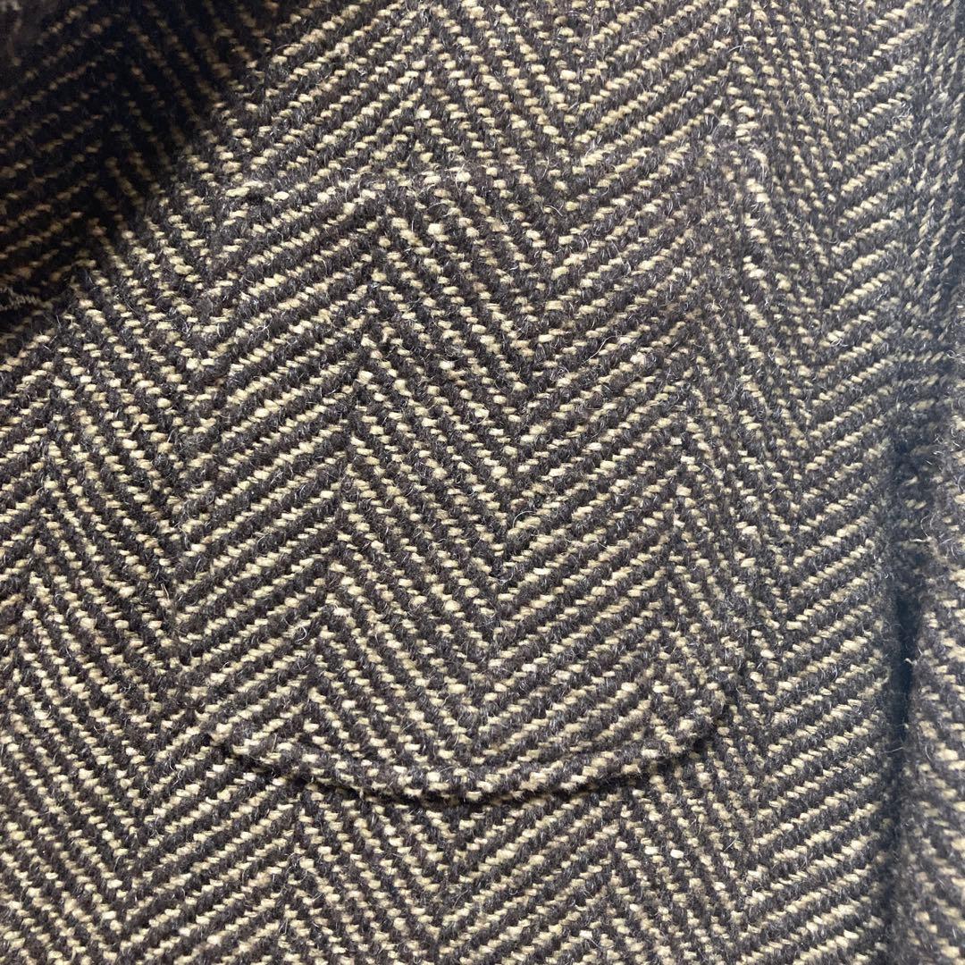 か*ゃ様 45R メルトンツイードジャケット　カーキ　サイズ3