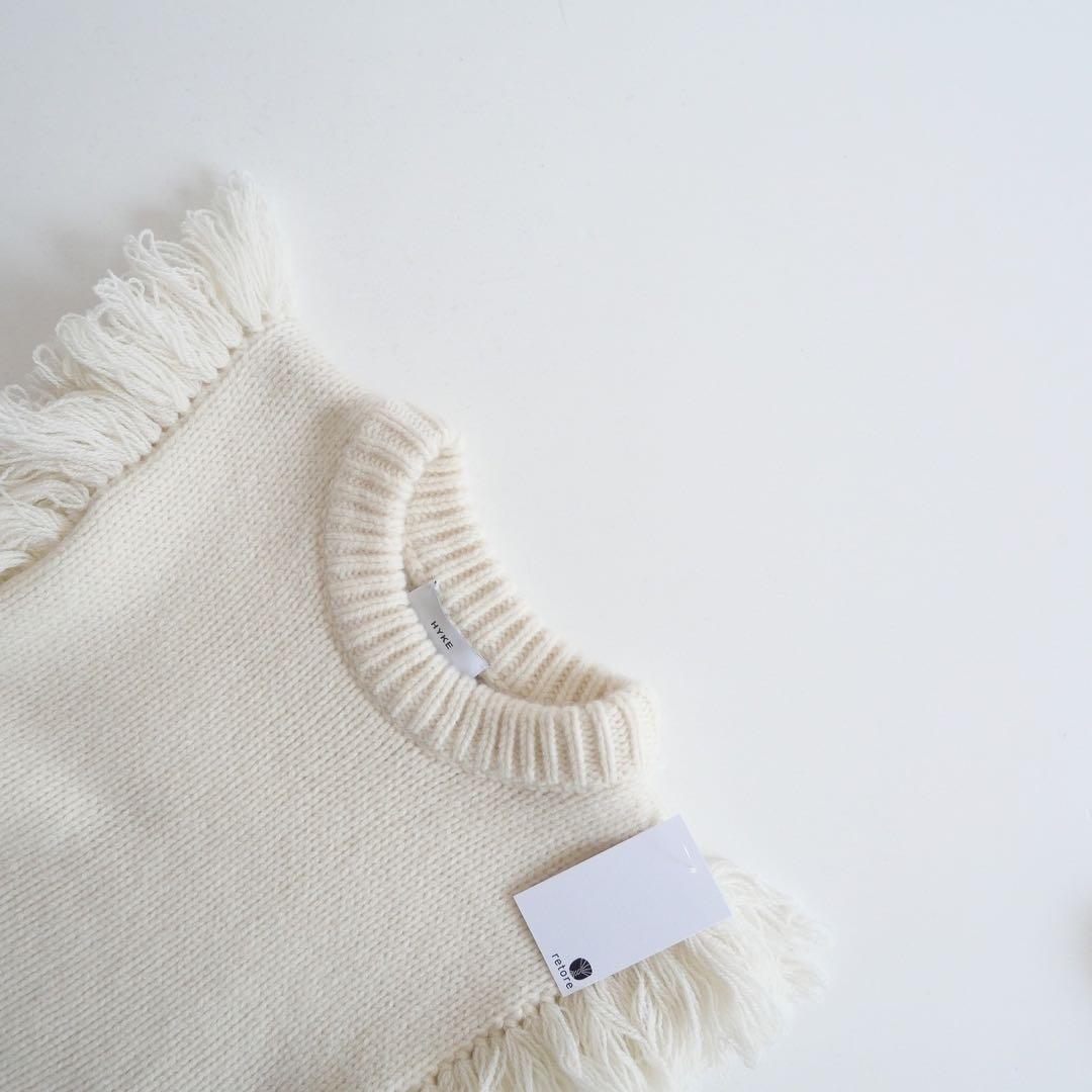 トップス HYKE / FRINGE SWEATER VEST / 232-11332
