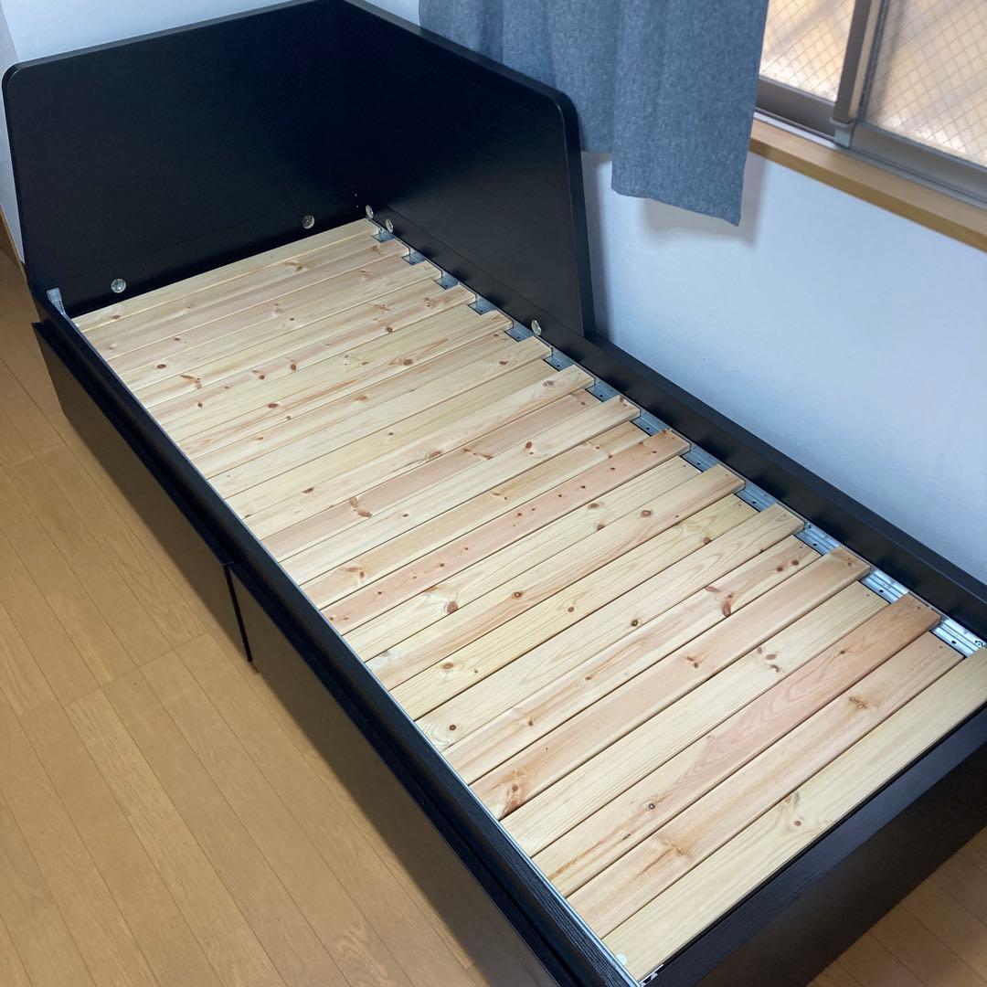 ikea FLEKKE デイベッドフレーム（引き出し×2） ブラックブラウン