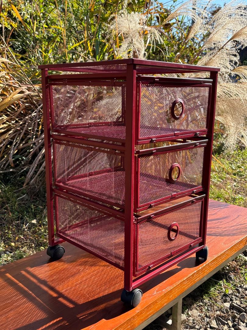 廃盤 稀少品　IKEA ANDY 赤 キッチンワゴン ポストモダン