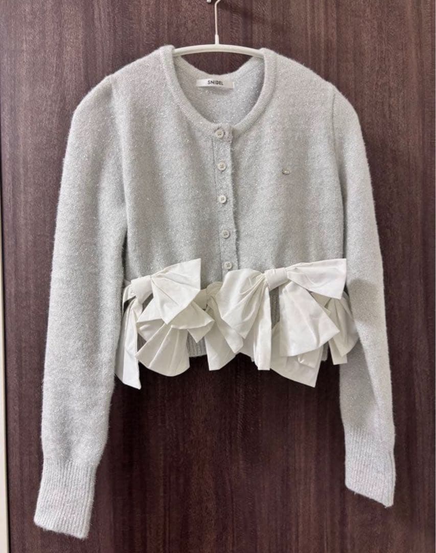 SNIDEL スナイデル リボンモチーフカーディガン