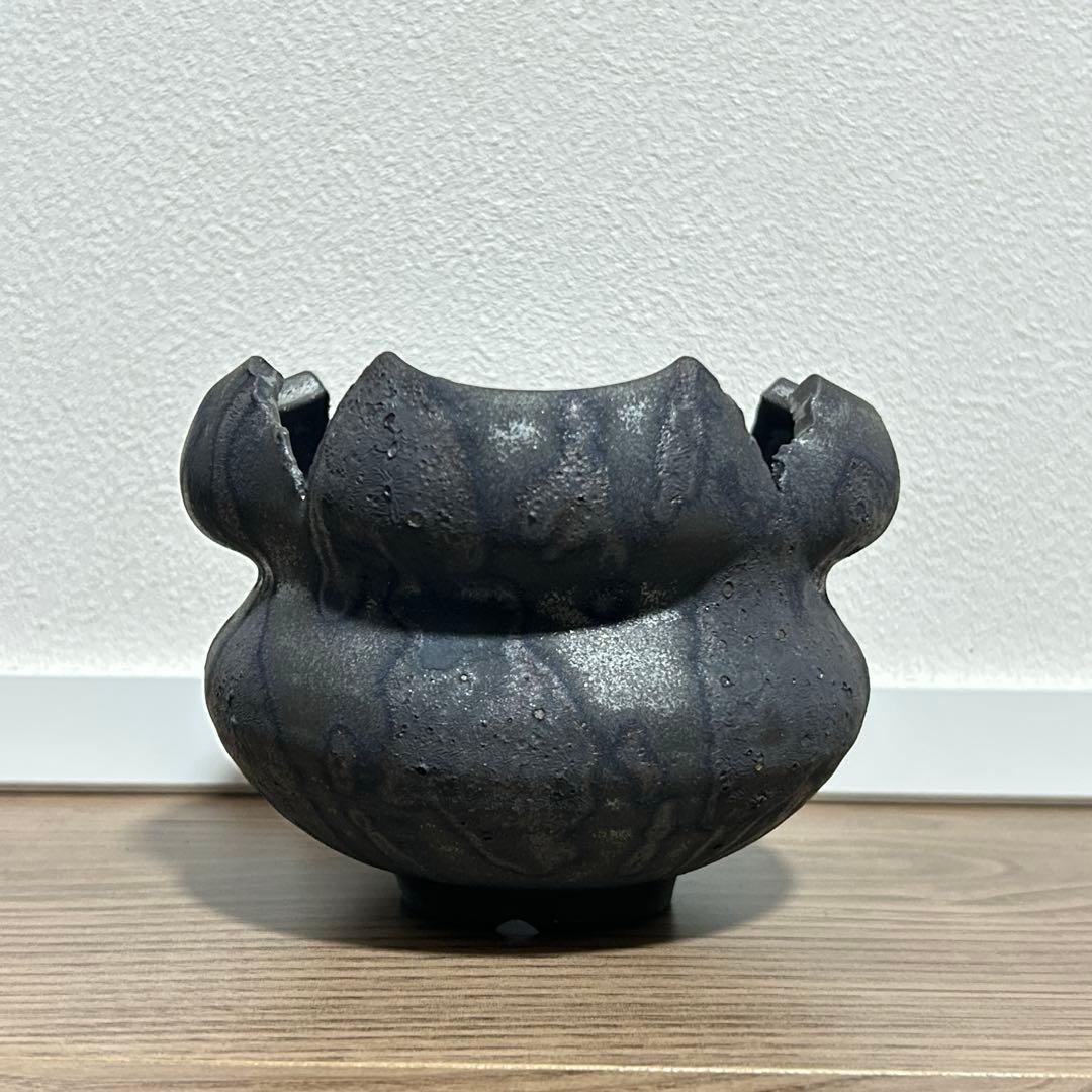 細川政己 y鉢 豹紋 植木鉢 作家鉢 大鉢