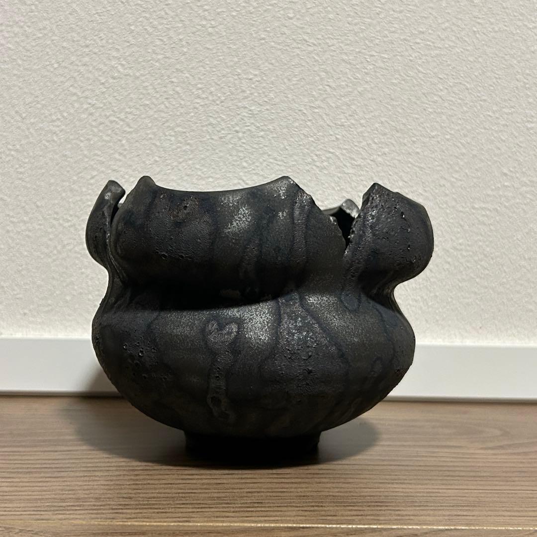 細川政己 y鉢 豹紋 植木鉢 作家鉢 大鉢