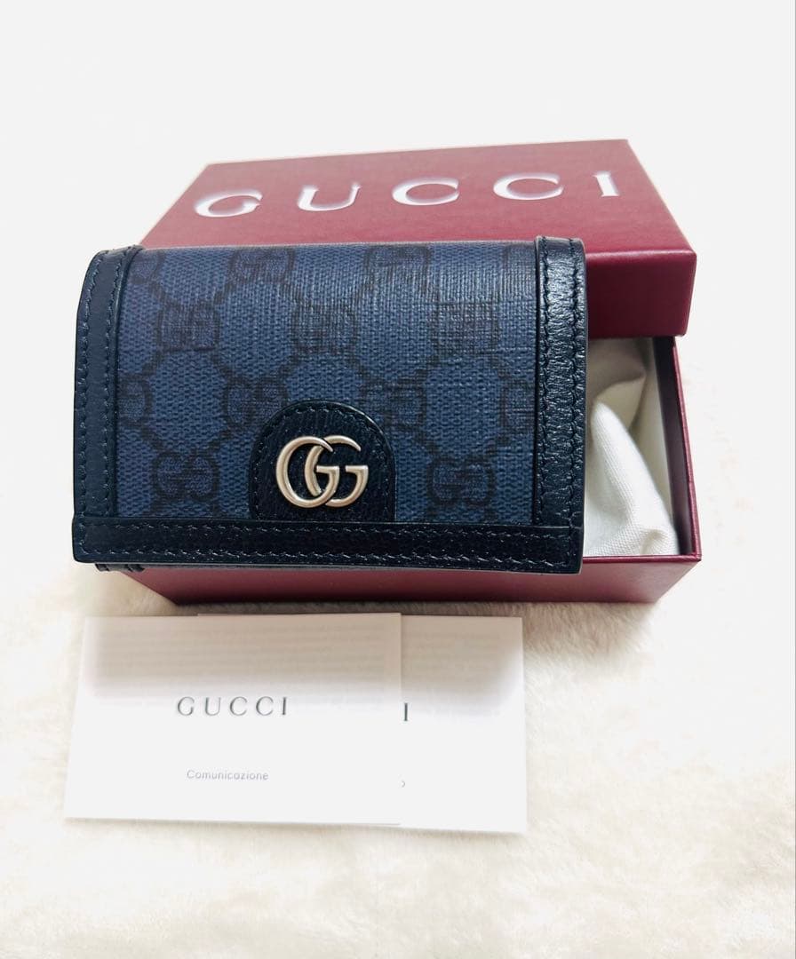 やーみん様※未使用【新品】✨　GUCCI ネイビー 名刺入れ カードケース