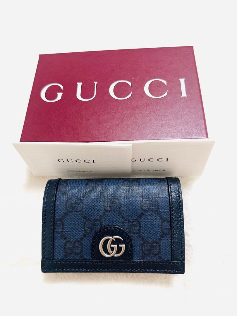 やーみん様※未使用【新品】✨　GUCCI ネイビー 名刺入れ カードケース