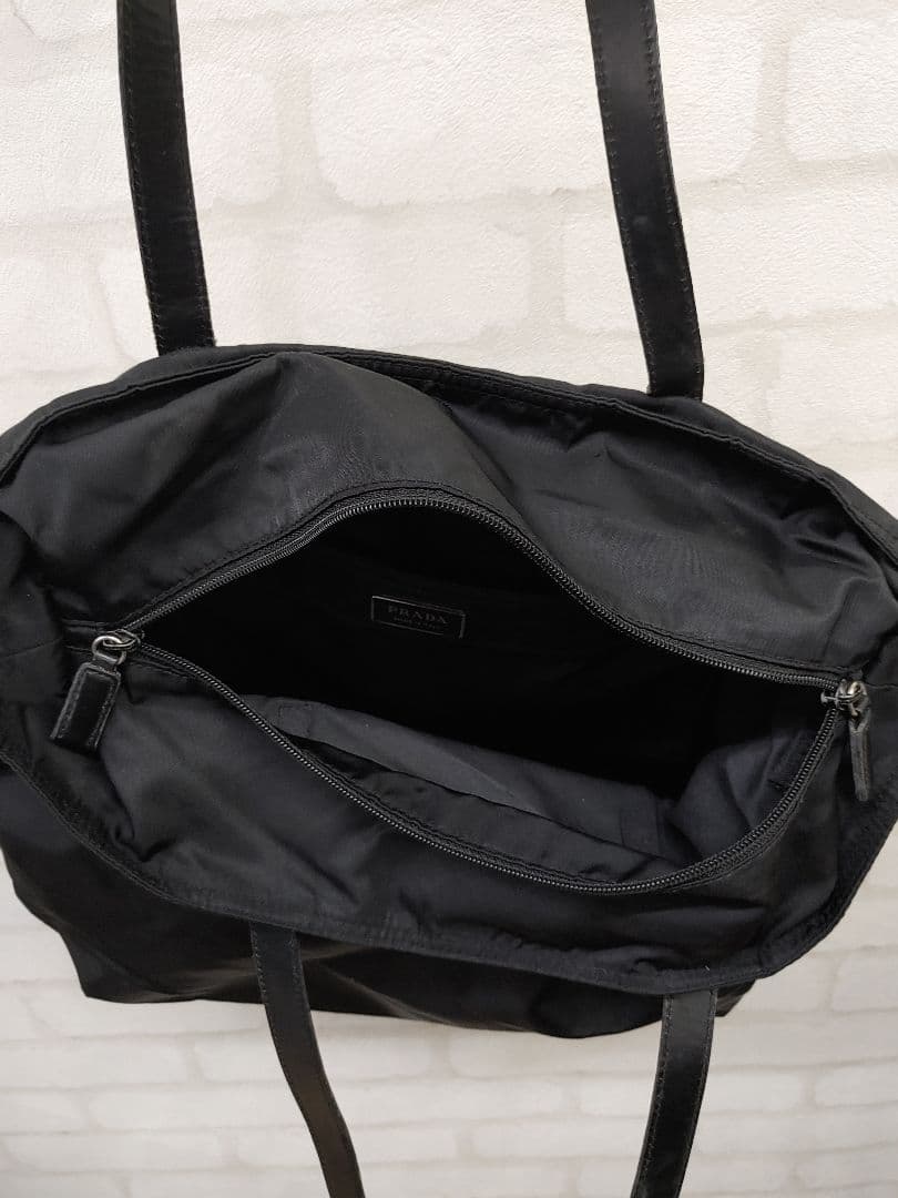 クロボボPRADA　トートバッグ　ハンドバッグ　白タグ　三角ロゴ　ナイロン