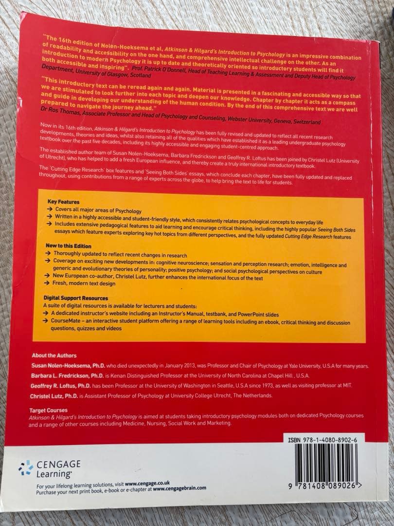 ヒルガードの心理学 第16版 日英版＆心理学辞典