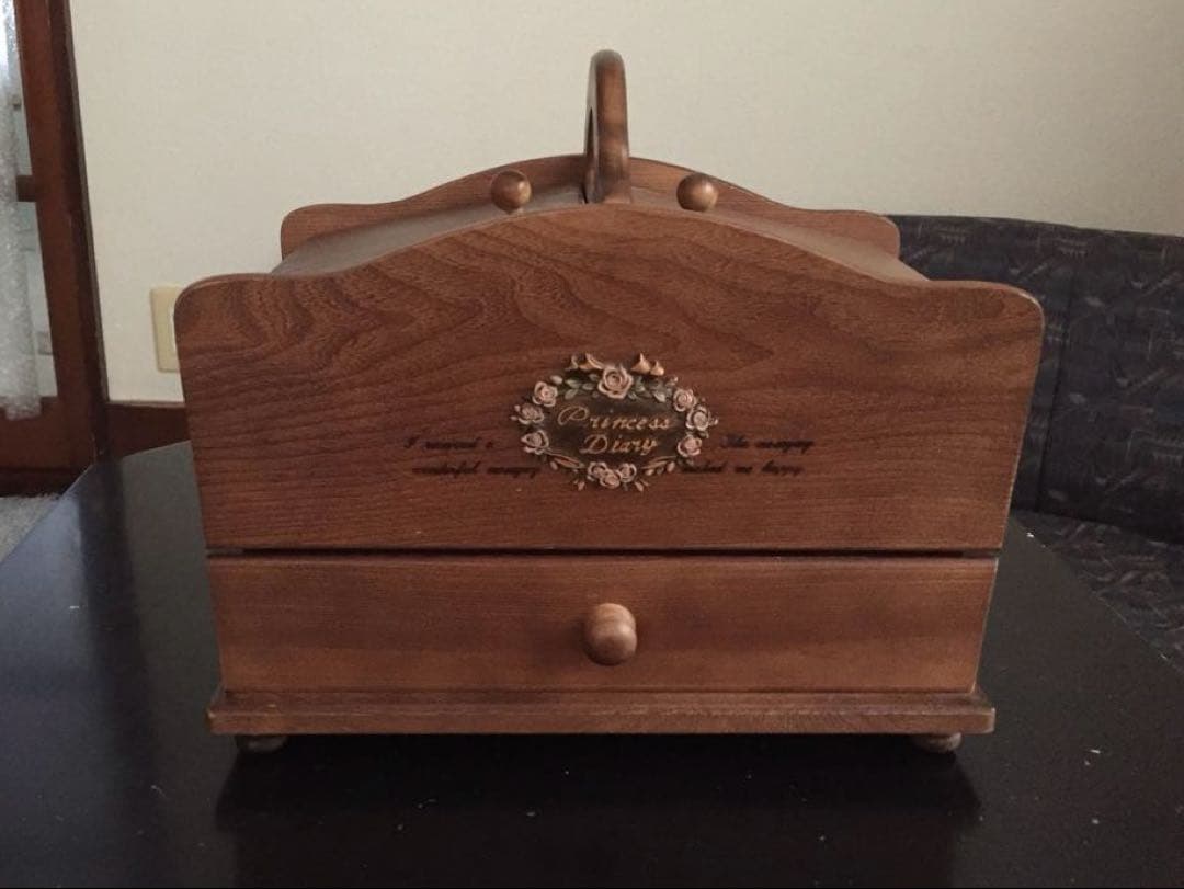 箱ありG-wood 裁縫箱 木製 アンティーク レトロ　ソーイングボックス 木箱