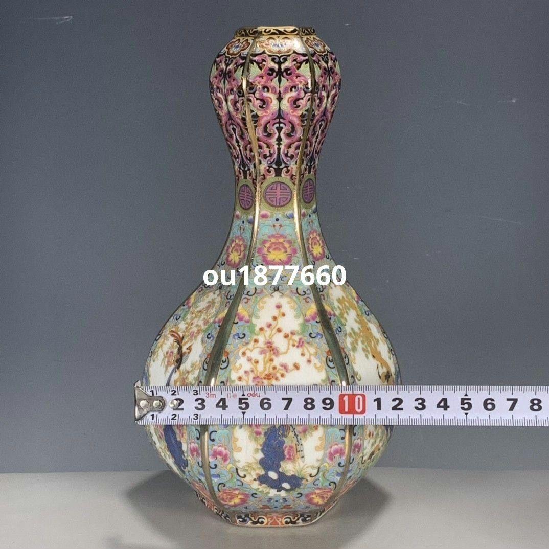 パステル琺瑯彩蒔花蒜頭瓶 景徳鎮 陶磁器 装飾品 現代工芸品 美術品 置物