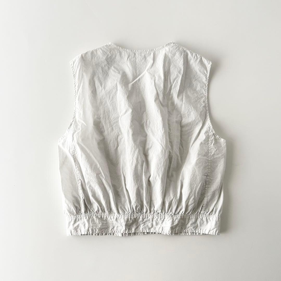 TOUJOURS　トゥジュー　リンクル　コットン　ペーパークロス　レース　ジレ