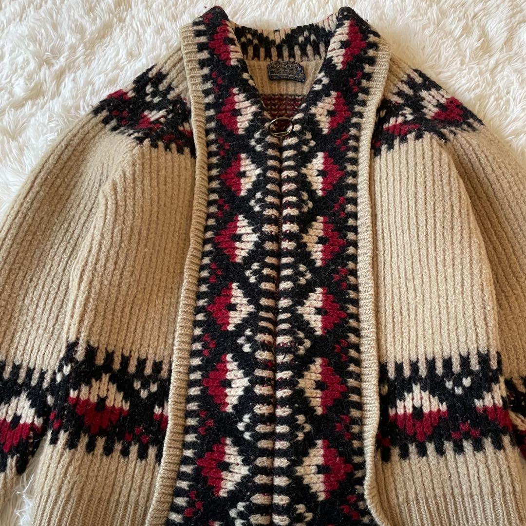 希少70〜80s USA製 PENDLETON カウチンTALON リングジップ