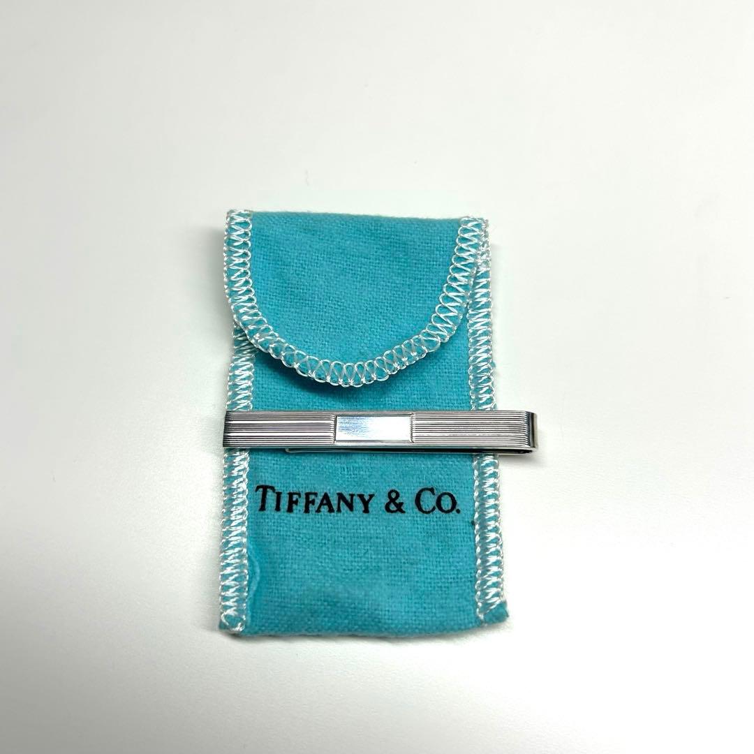 美品　Tiffany エンジンターン ネクタイピン シルバー925
